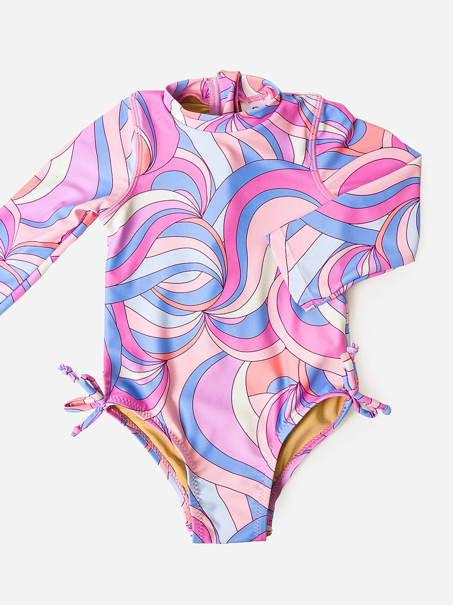 Shade Critters Girls' Candy Swirl Long Sleeve One-Piece Swimsuit