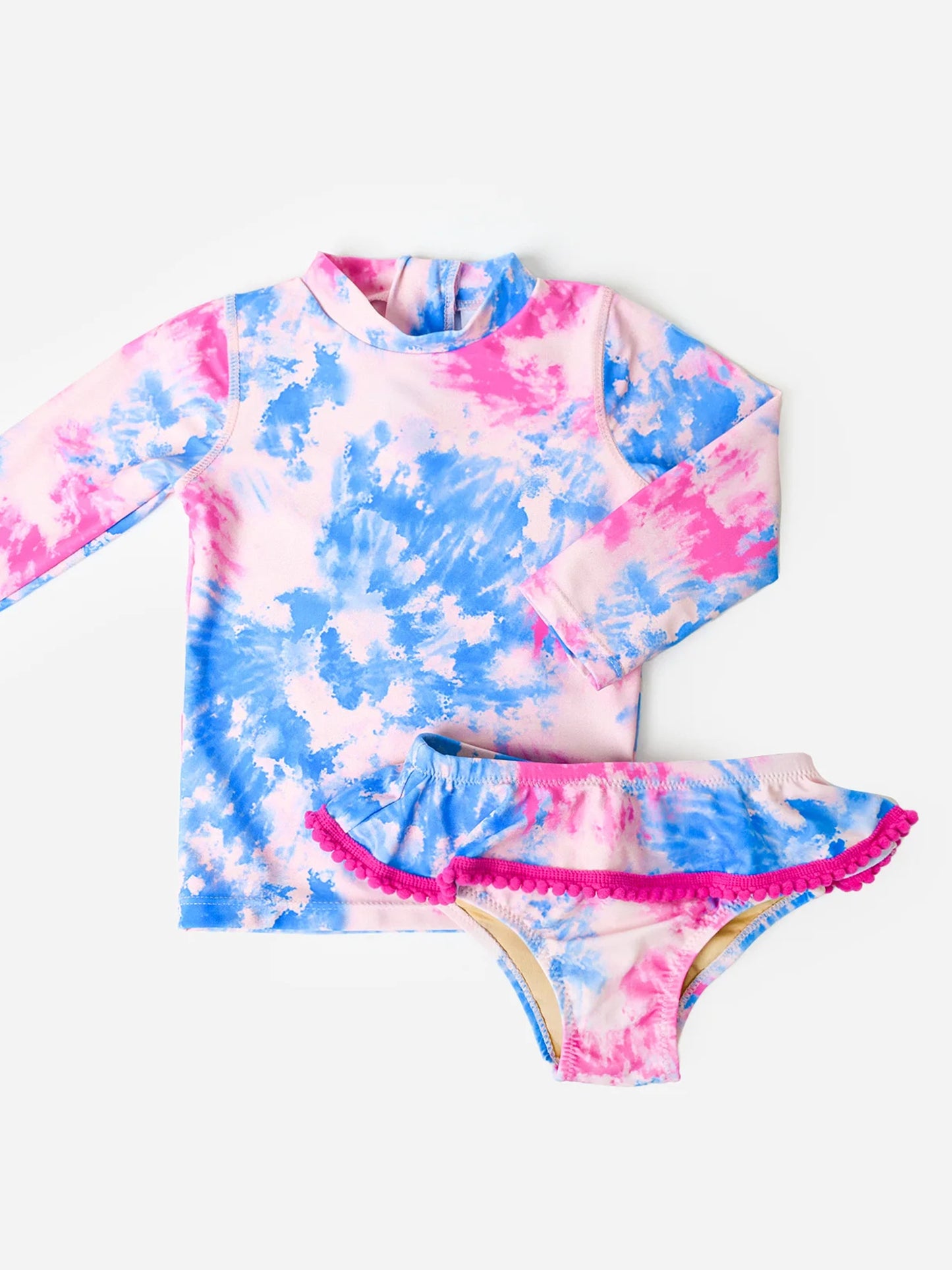 Shade Critters Girls' Sunset Tie-Dye Rashguard Set - Saint Bernard