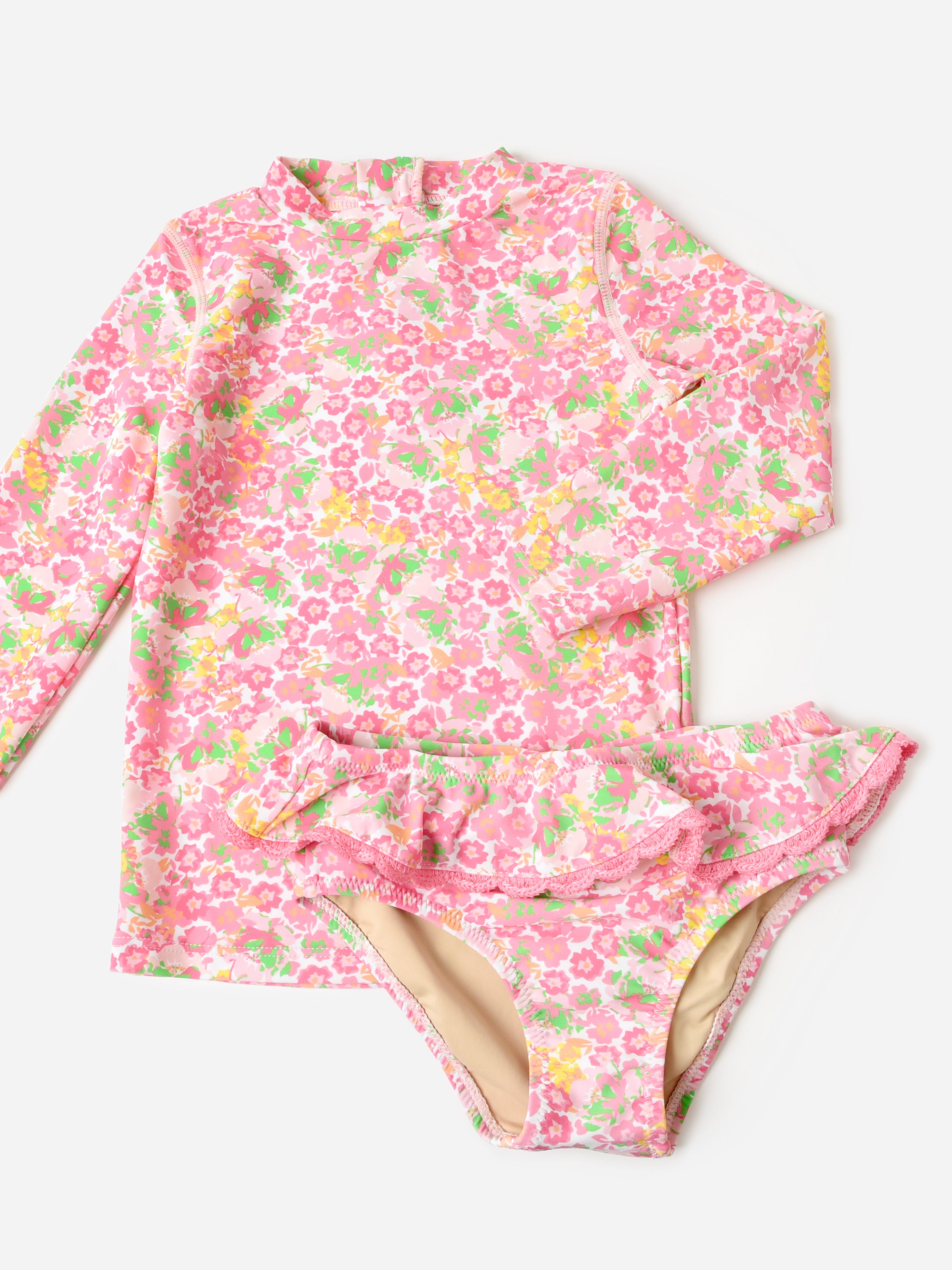 Pink Emblem Rashguard Set Shade Critters Girls' Rashguard Set | $56.00 | Saint Bernard