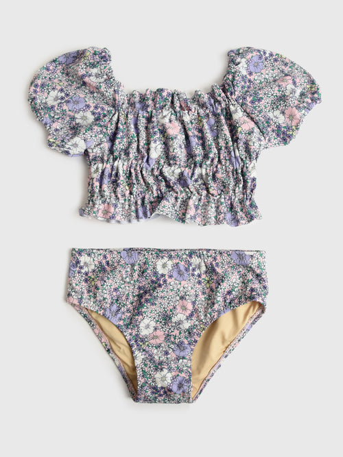 Shade Critters Girls' Smocked Puff Sleeve Bikini Set