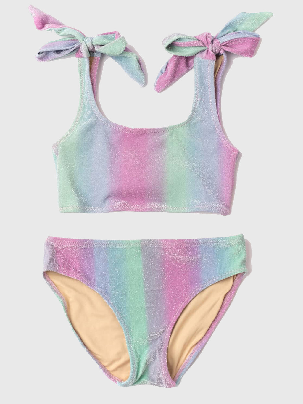 Shade Critters Girls' Shimmer Bunny Tie Bikini Set - Saint Bernard