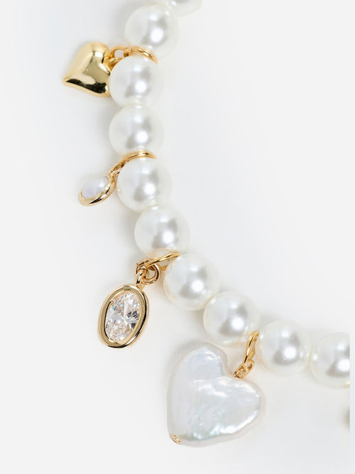 Shashi Stephanie's Charms Pearl Bracelet