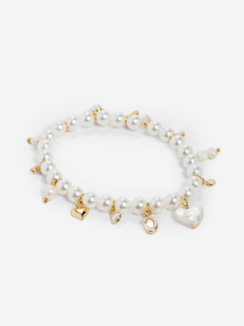 Shashi Stephanie's Charms Pearl Bracelet