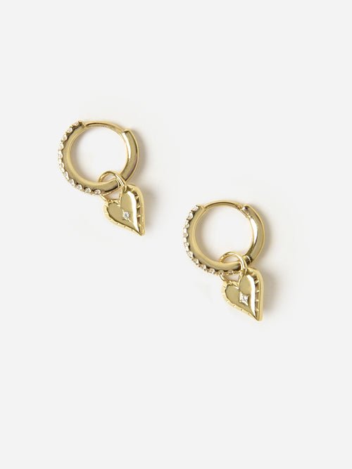 Shashi Heart Charm Huggie Earrings