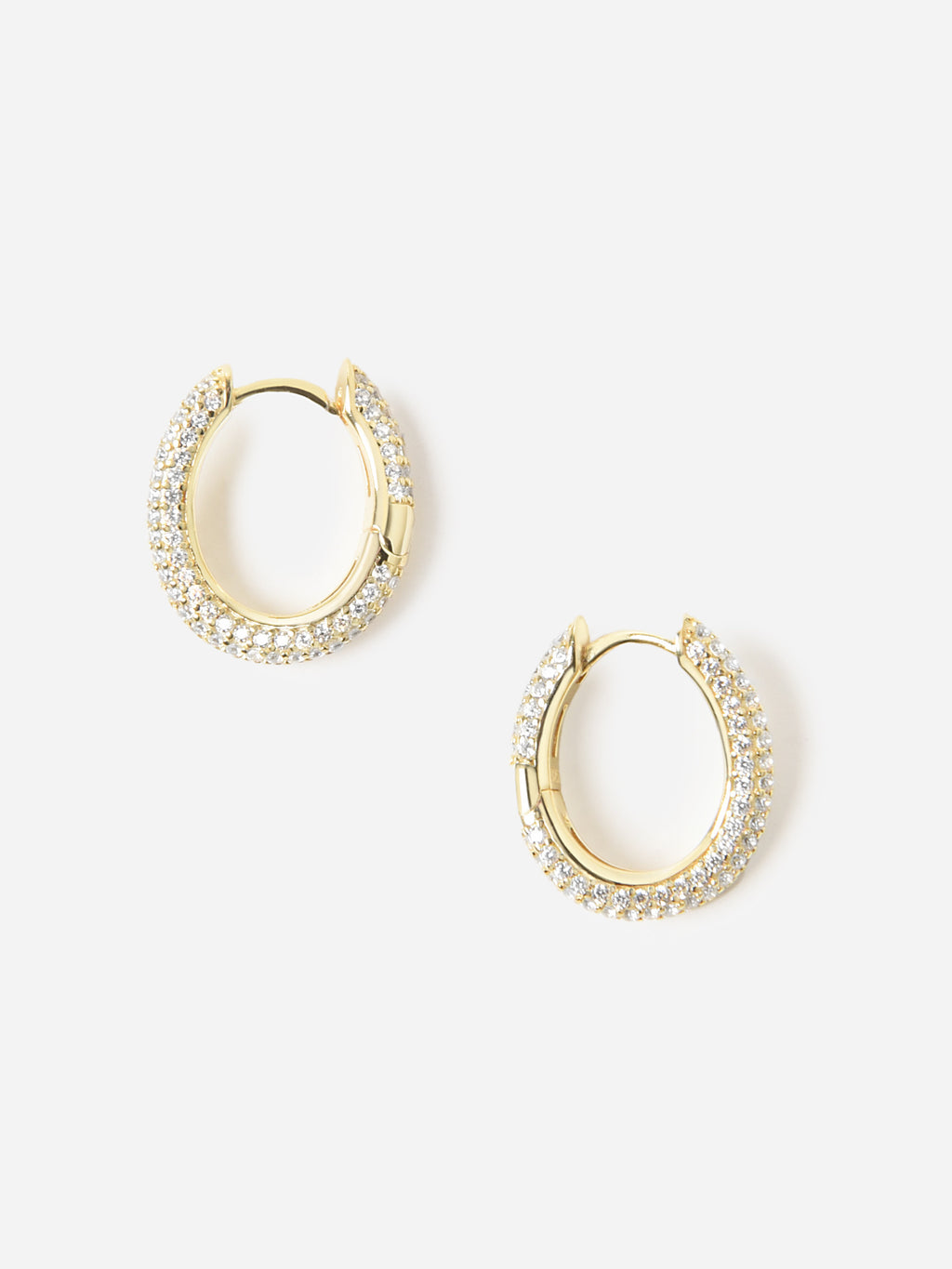 Shashi Women's Waves Pavé Huggie Earrings - Saint Bernard