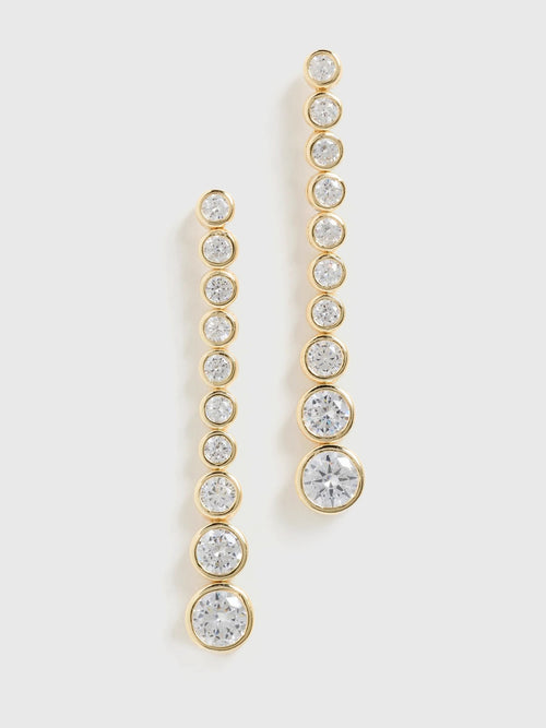 Shashi Bezel Diamond Drop Earrings