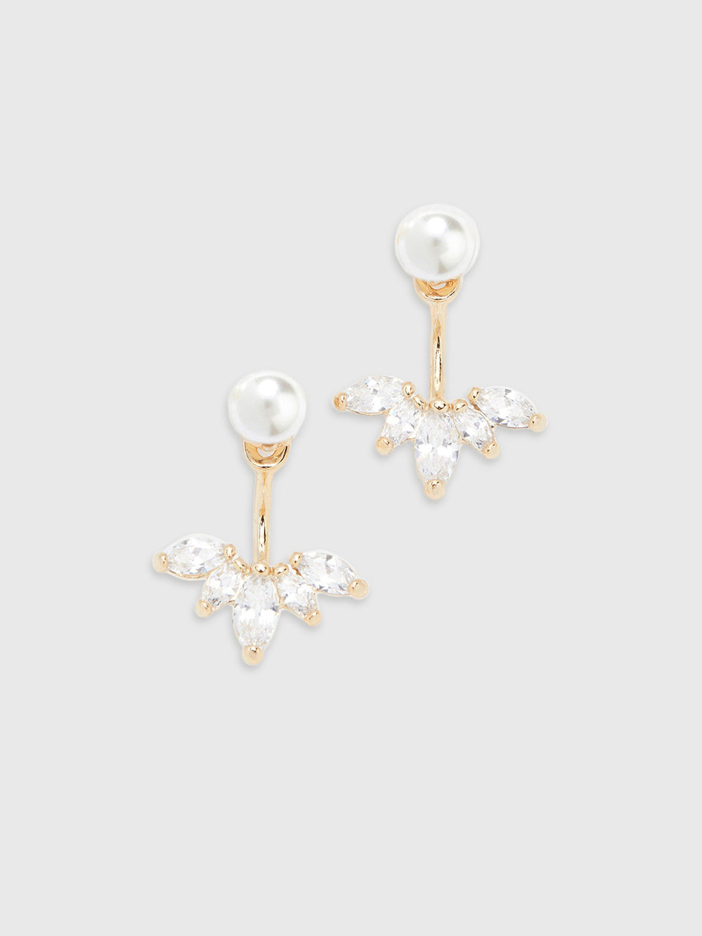 Shashi Marquise Pearl Ear Jacket Earrings - Saint Bernard