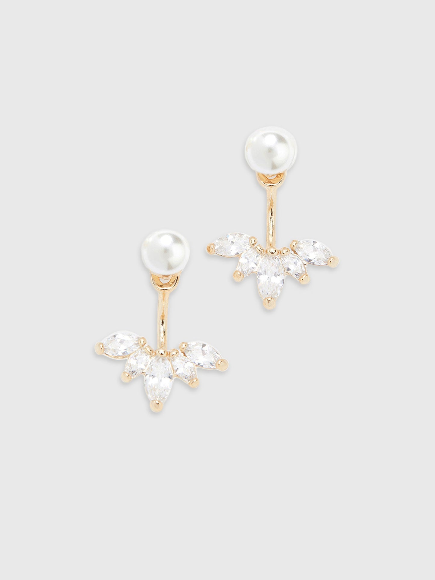 Shashi Marquise Pearl Ear Jacket Earrings - Saint Bernard