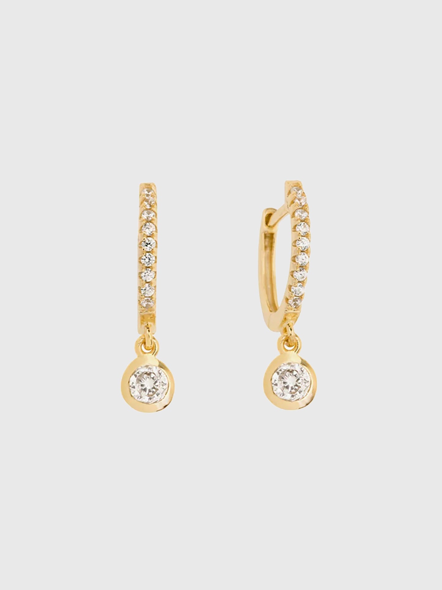 Shashi Bezel Pavé Huggie Earrings - Saint Bernard