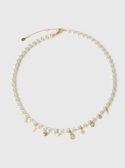Shashi Stephanie's Charms Pearl Necklace