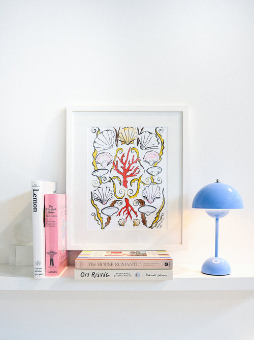 Lia Burke Libaire Shells with Coral Framed Print