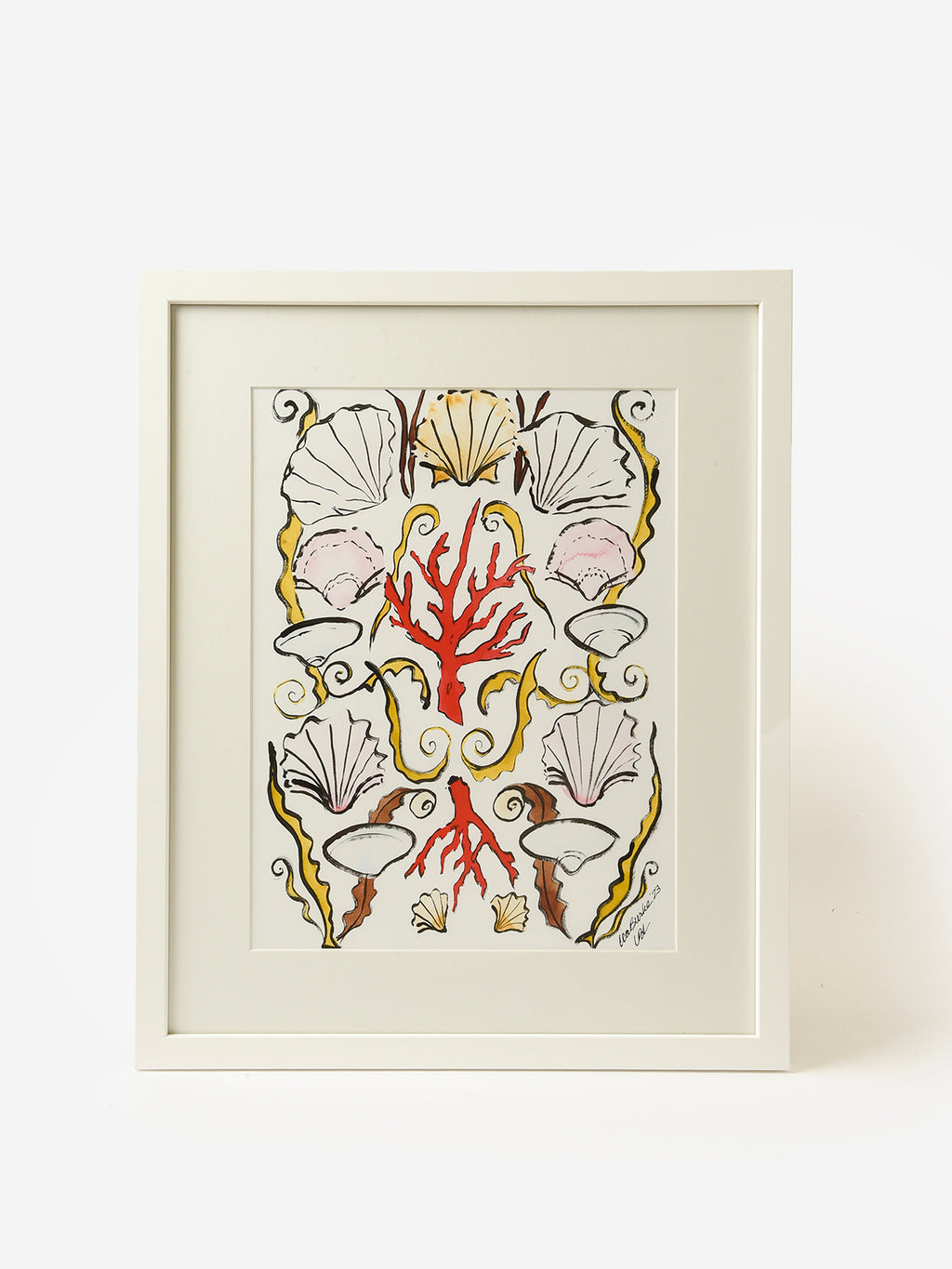 Lia Burke Libaire Shells with Coral Framed Print - Saint Bernard