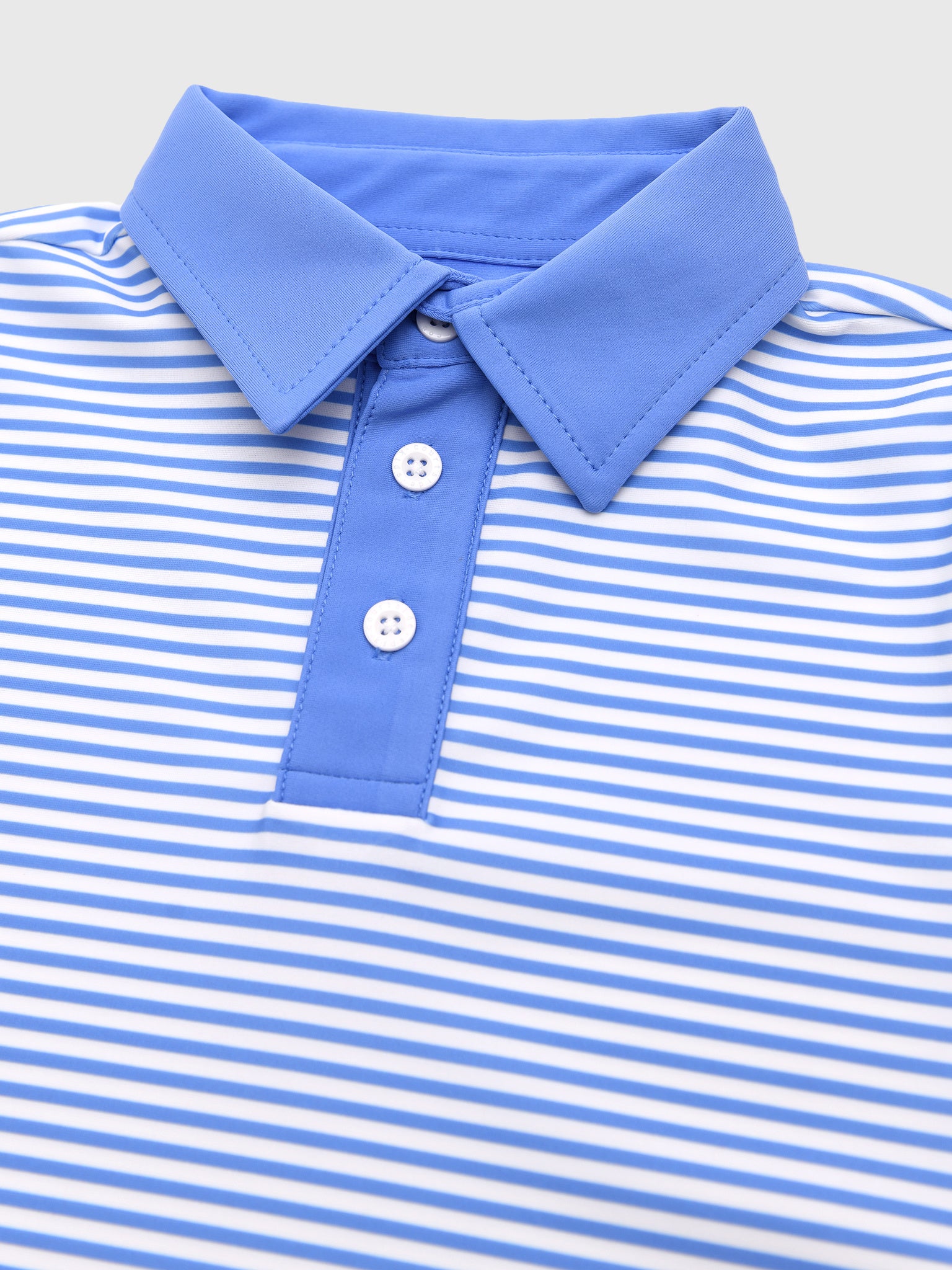 Courtside Kids Boys' Sky Blue Thin Stripe Polo Shirt - Saint Bernard