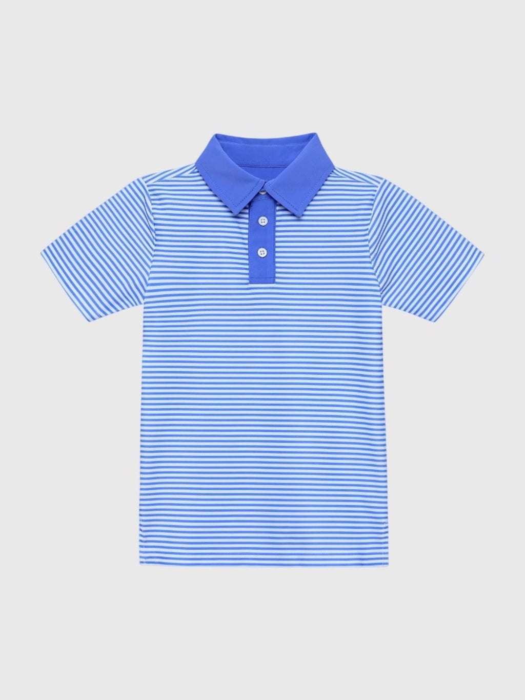 Courtside Kids Boys' Sky Blue Thin Stripe Polo Shirt - Saint Bernard