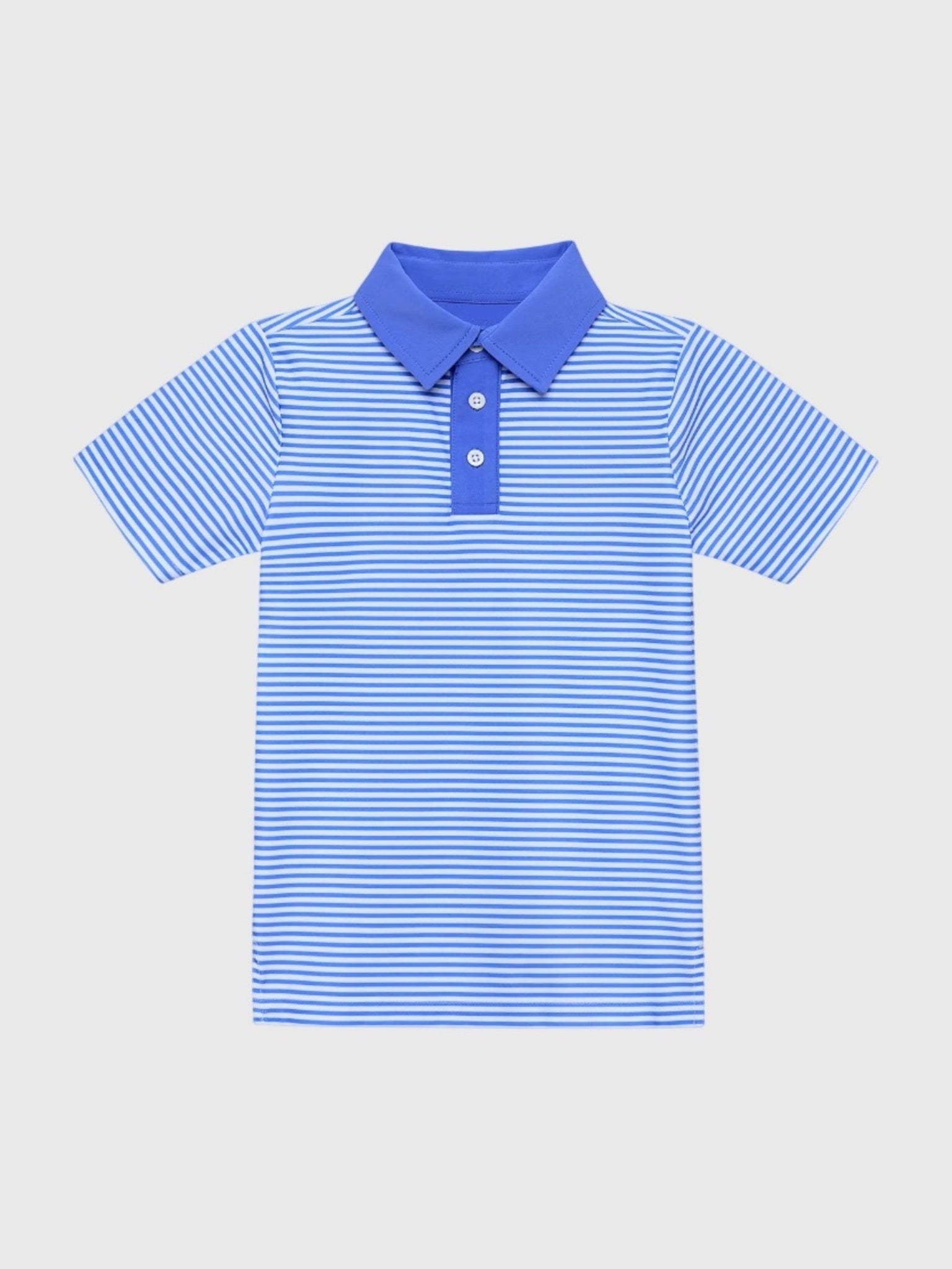Courtside Kids Boys' Sky Blue Thin Stripe Polo Shirt - Saint Bernard