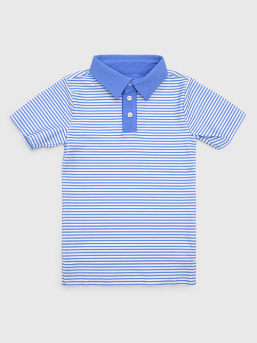 Courtside Kids Boys' Sky Blue Thin Stripe Polo Shirt