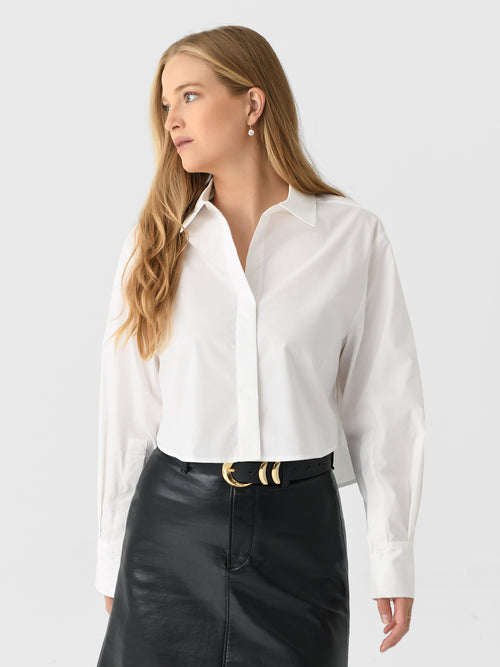 Simkhai Women's Renata Cropped Button-Down Shirt