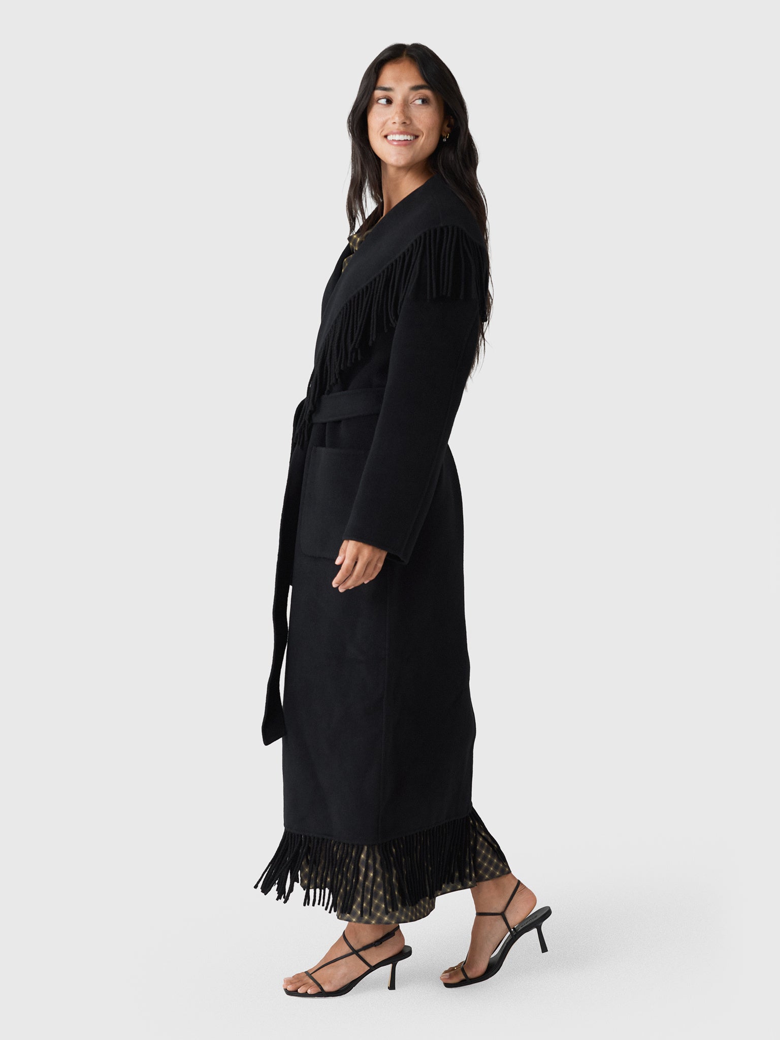 Simkhai Women's Carrie Fringe Robe Coat - Saint Bernard