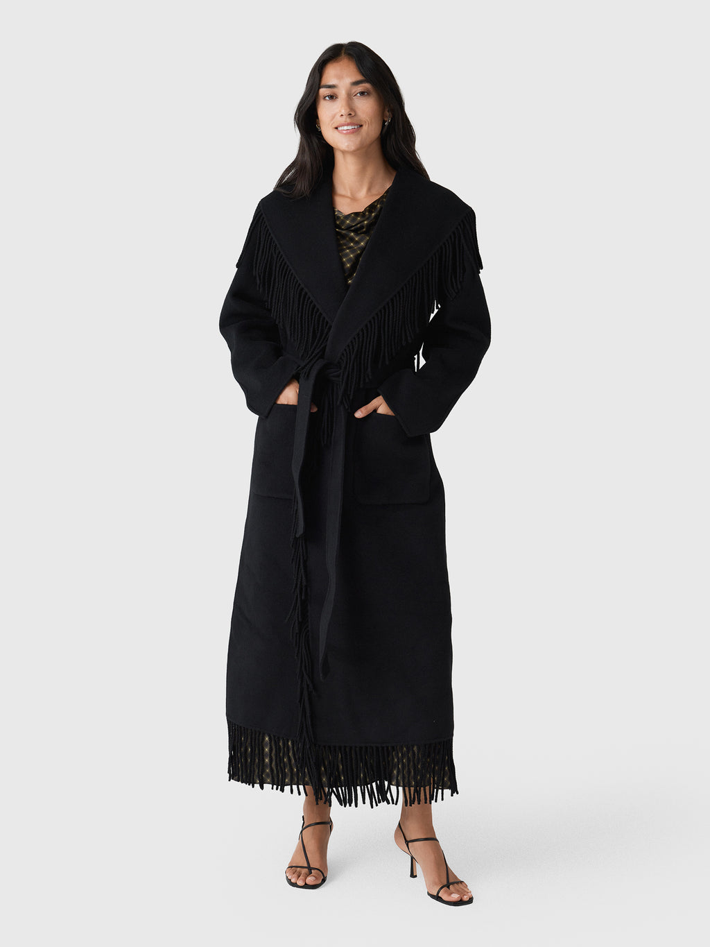 Simkhai Women's Carrie Fringe Robe Coat - Saint Bernard