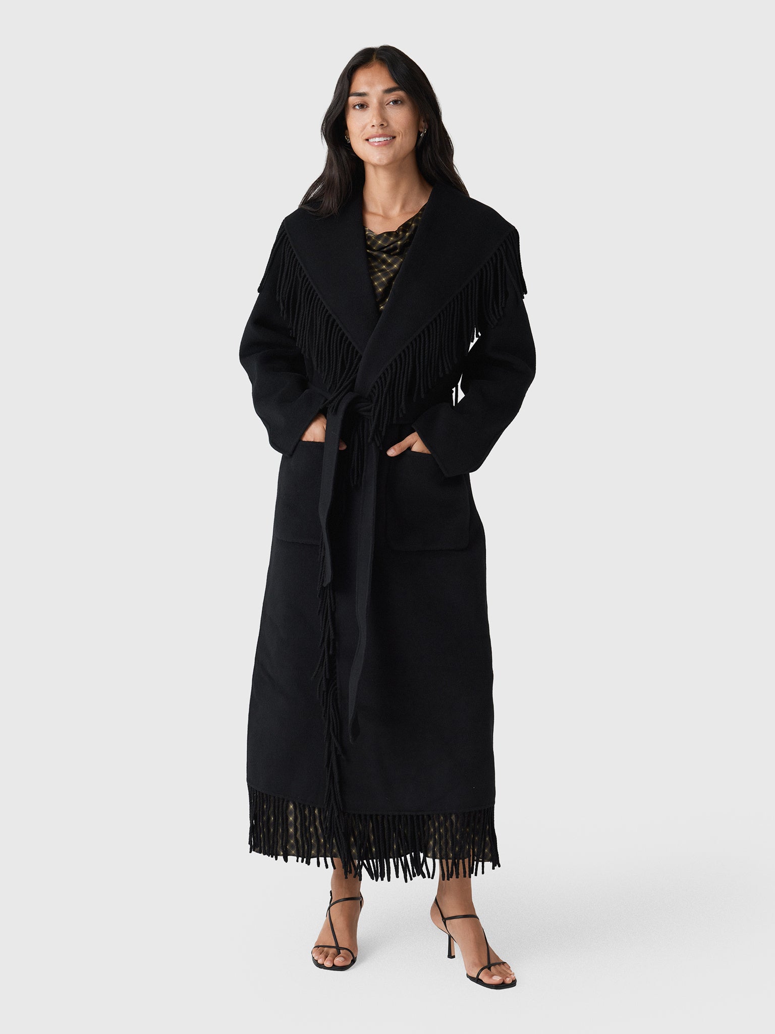 Simkhai Women's Carrie Fringe Robe Coat - Saint Bernard
