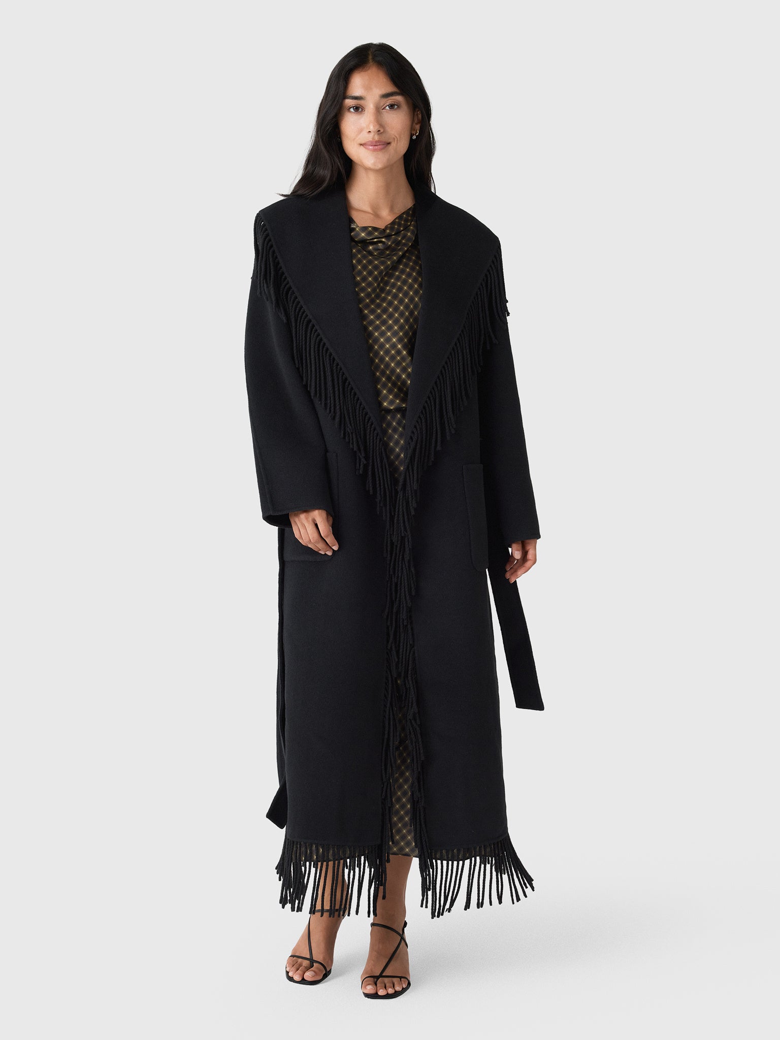Simkhai Women's Carrie Fringe Robe Coat - Saint Bernard