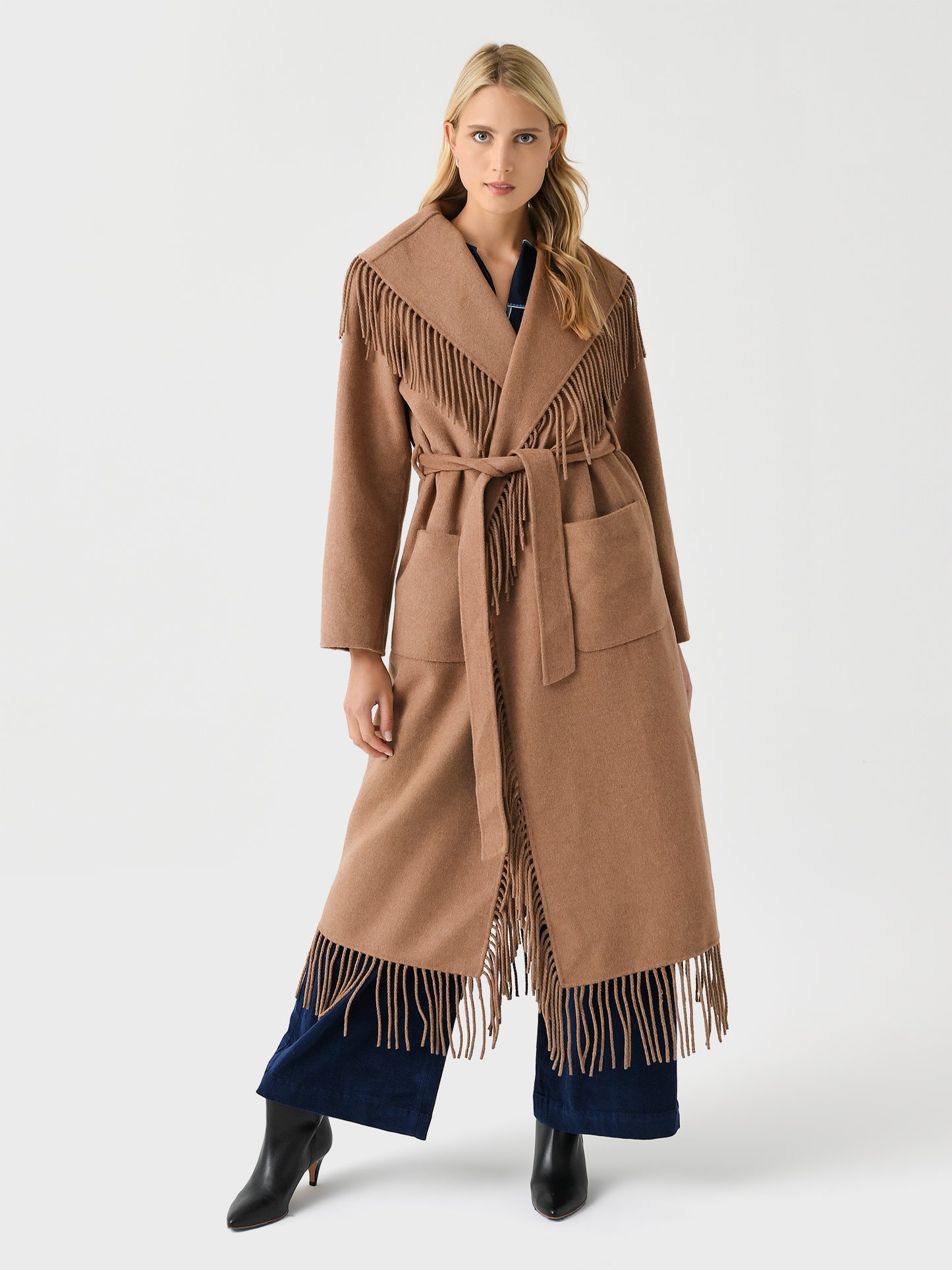Simkhai Women's Carrie Fringe Robe Coat - Saint Bernard