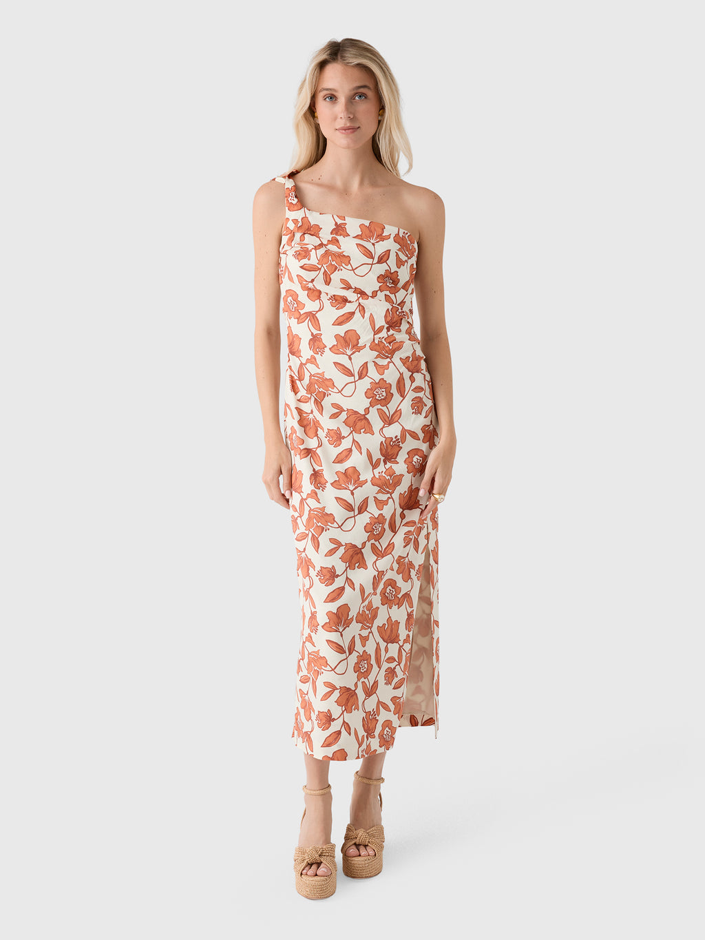 SIR. Women's Chloe One Shoulder Midi Dress - Saint Bernard