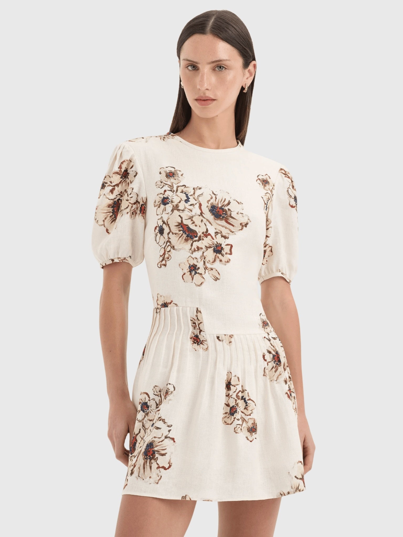SIR. Women's Freja Puff Sleeve Mini Dress - Saint Bernard