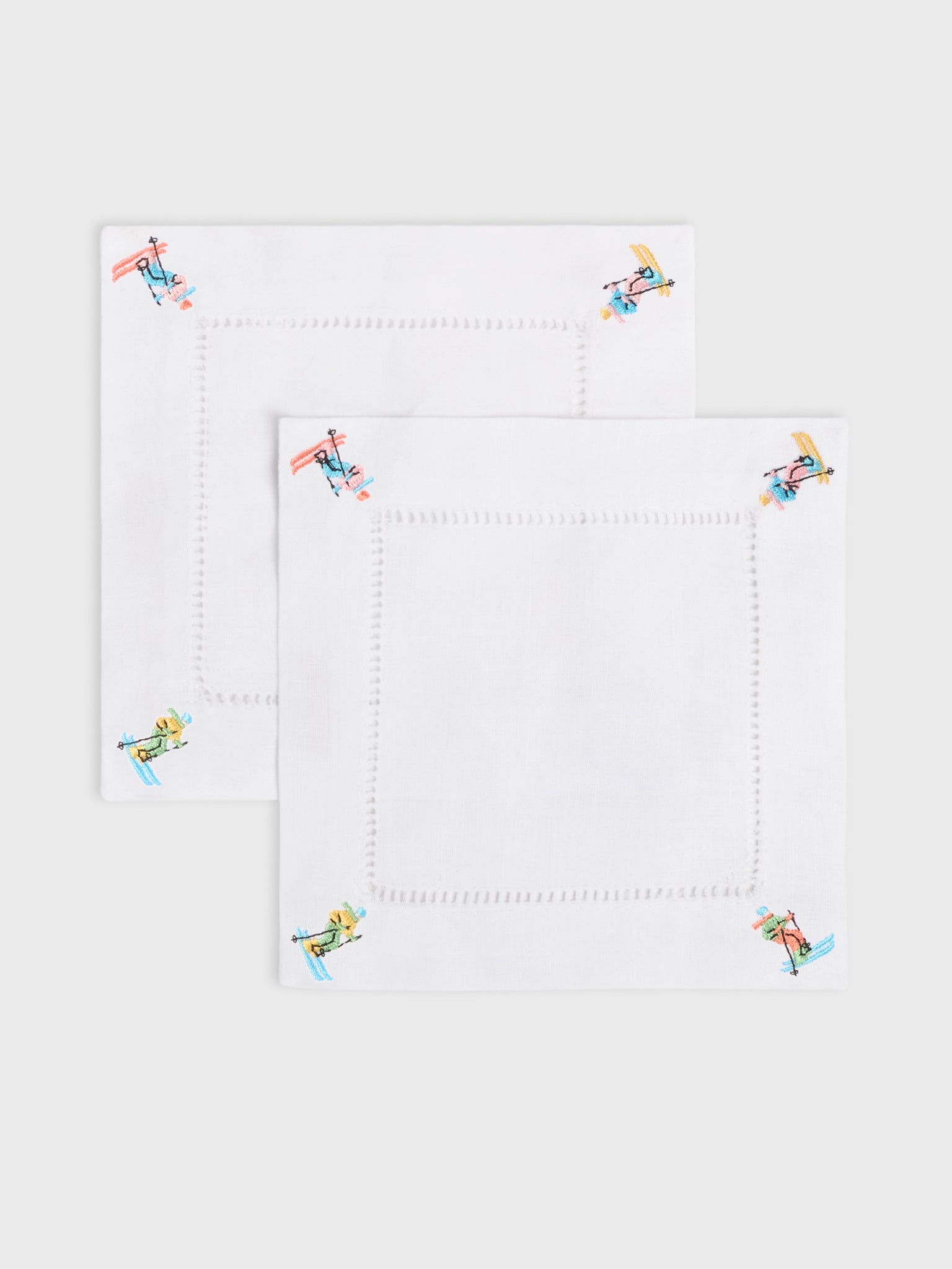 Abbode Skier Cocktail Napkin Set - Saint Bernard