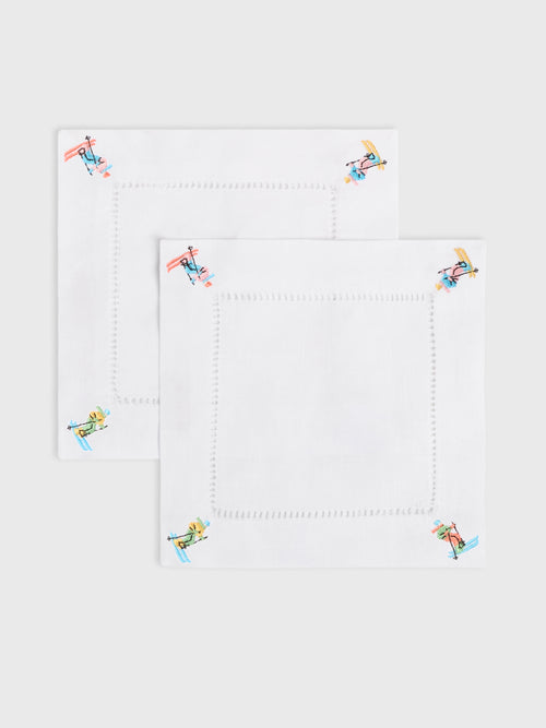 Abbode Skier Cocktail Napkin Set