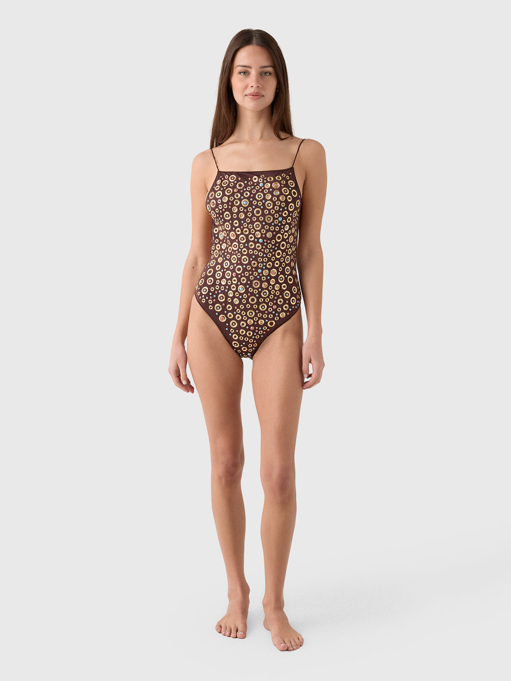 Oseree Women's Studs Maillot One-Piece Swimsuit - Saint Bernard