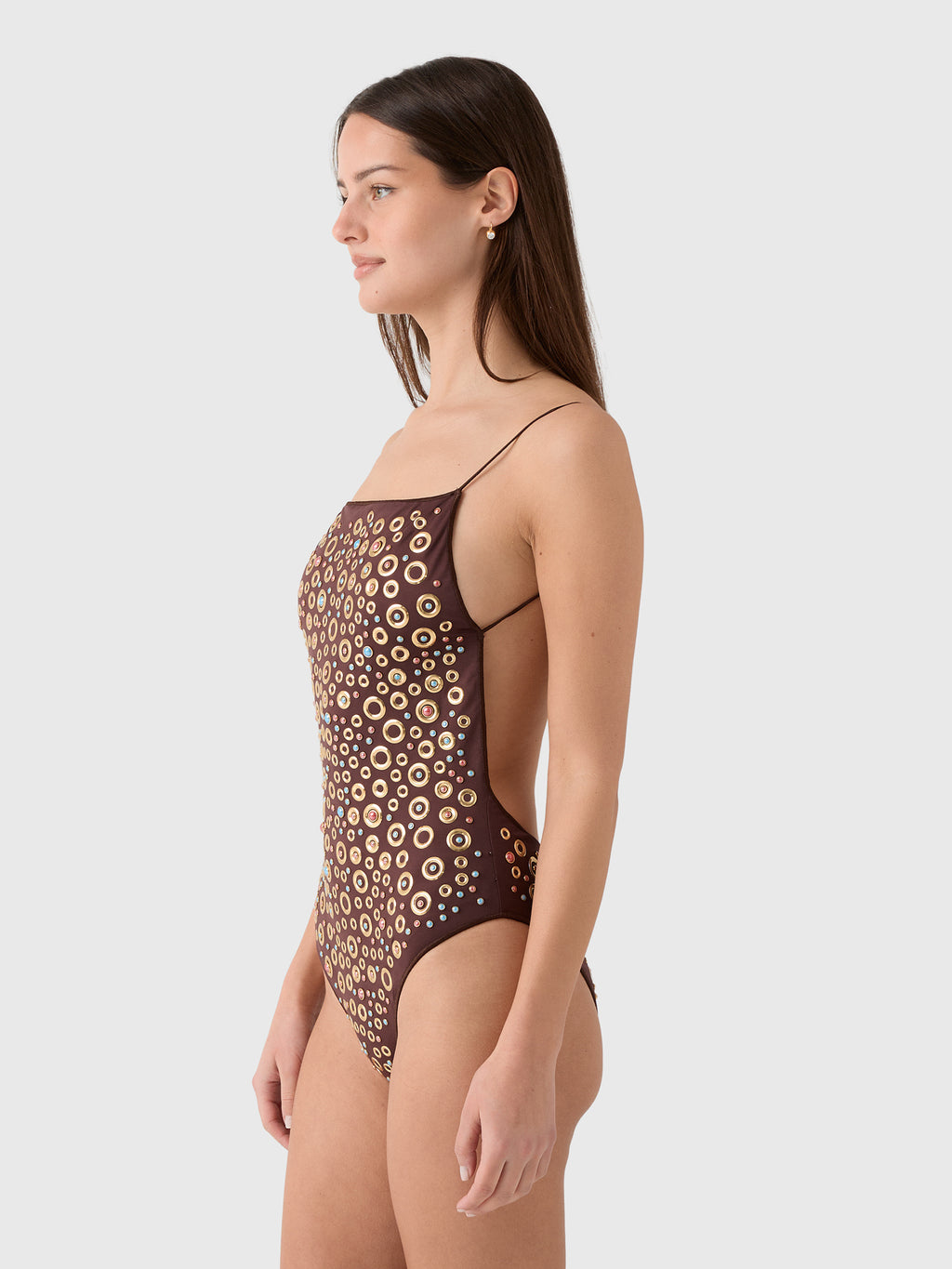 Oseree Women's Studs Maillot One-Piece Swimsuit - Saint Bernard