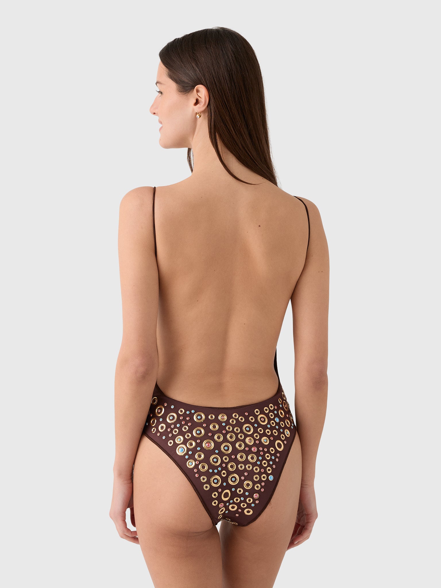 Oseree Women's Studs Maillot One-Piece Swimsuit - Saint Bernard