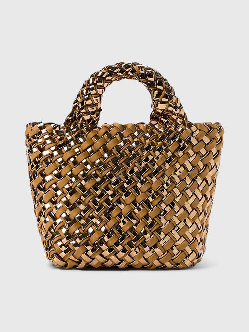 Naghedi St. Barths Petit Double Weave Metallic Tote