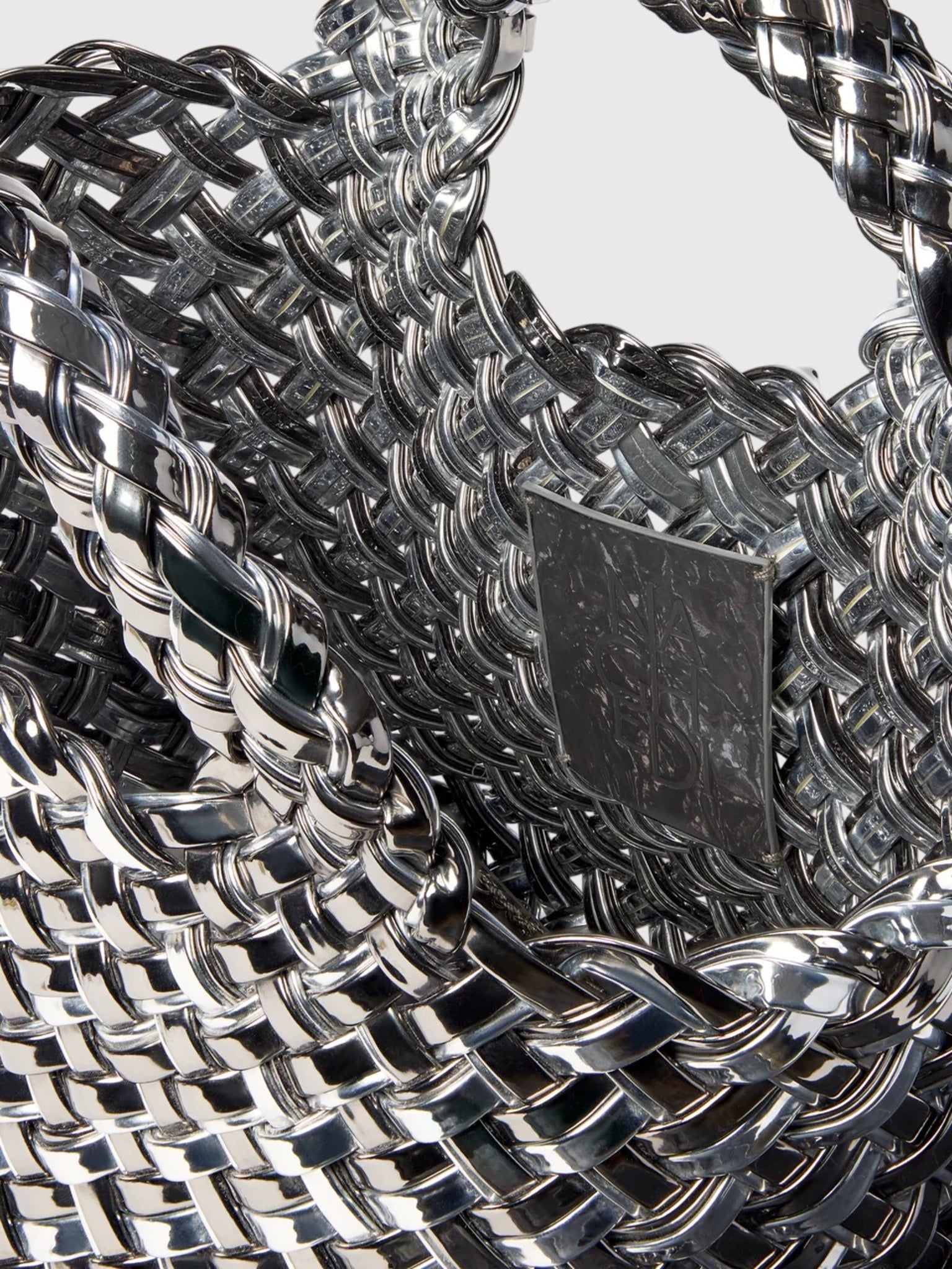 Naghedi St. Barths Petit Double Weave Metallic Tote