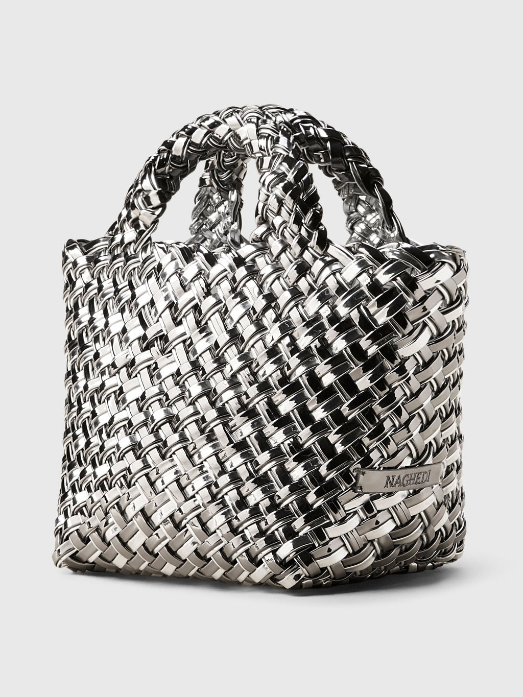 Naghedi St. Barths Petit Double Weave Metallic Tote - Saint Bernard