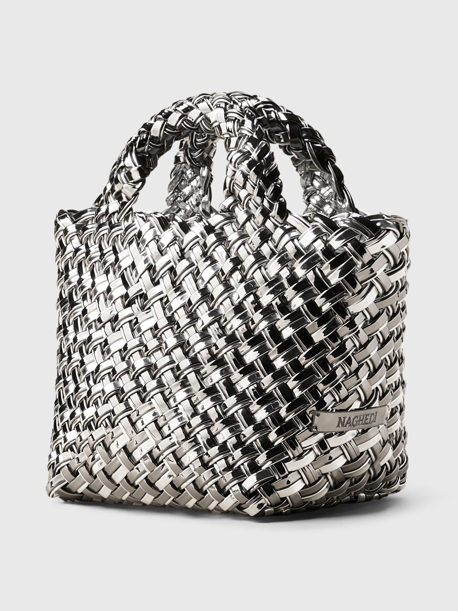 Naghedi St. Barths Petit Double Weave Metallic Tote - Saint Bernard