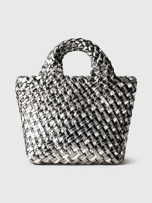 Naghedi St. Barths Petit Double Weave Metallic Tote