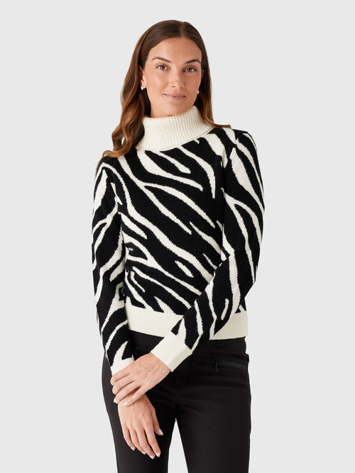 Berno Women's The Snowbird Zebra Sweater