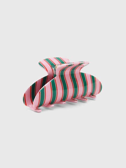 The Shop Striped Curve Hair Claw Clip
