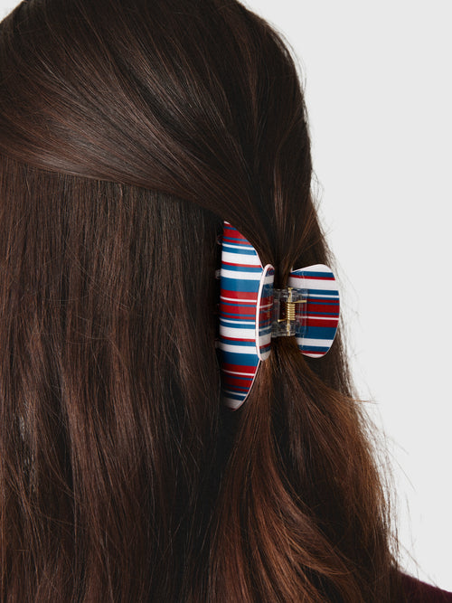 The Shop Striped Curve Hair Claw Clip