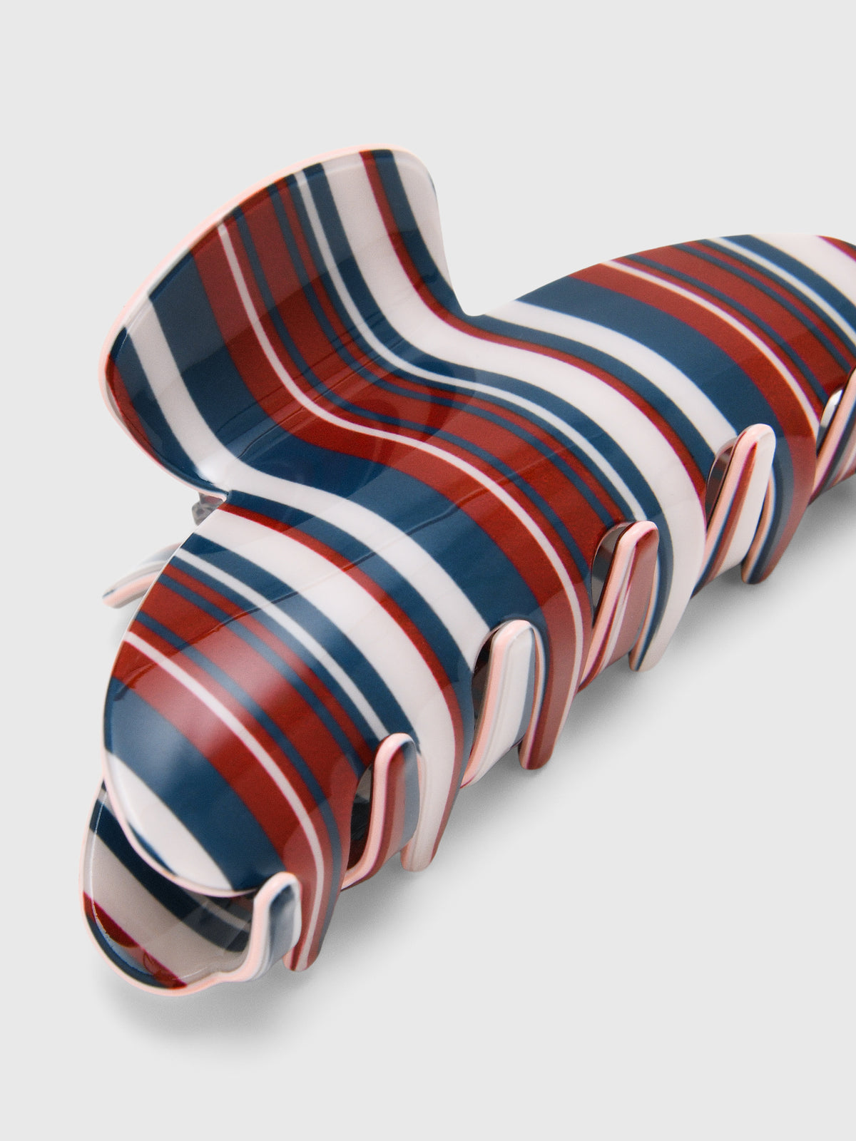 The Shop Striped Curve Hair Claw Clip - Saint Bernard