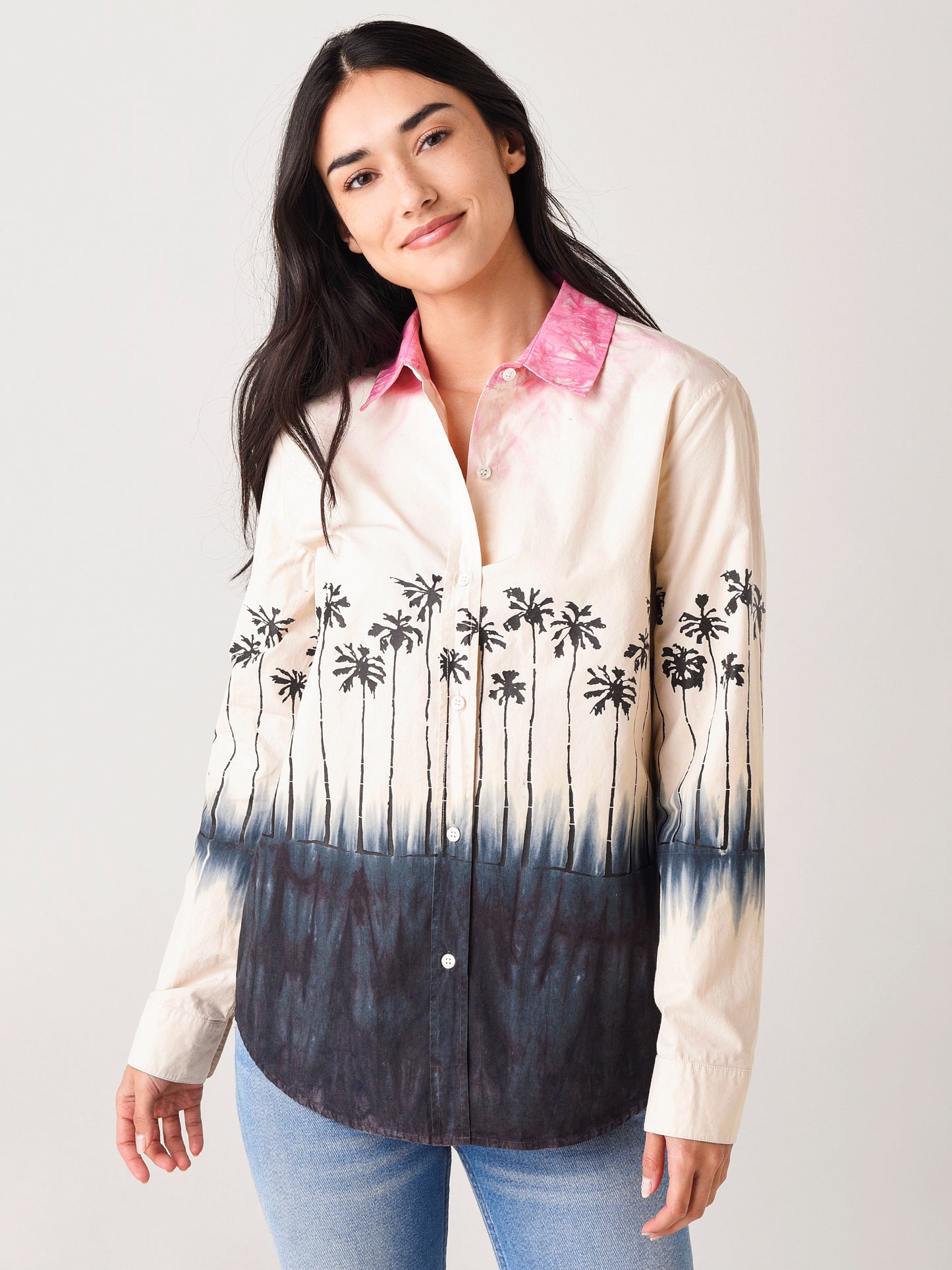 Le Superbe Women's Ombre Palm Shirt - Saint Bernard