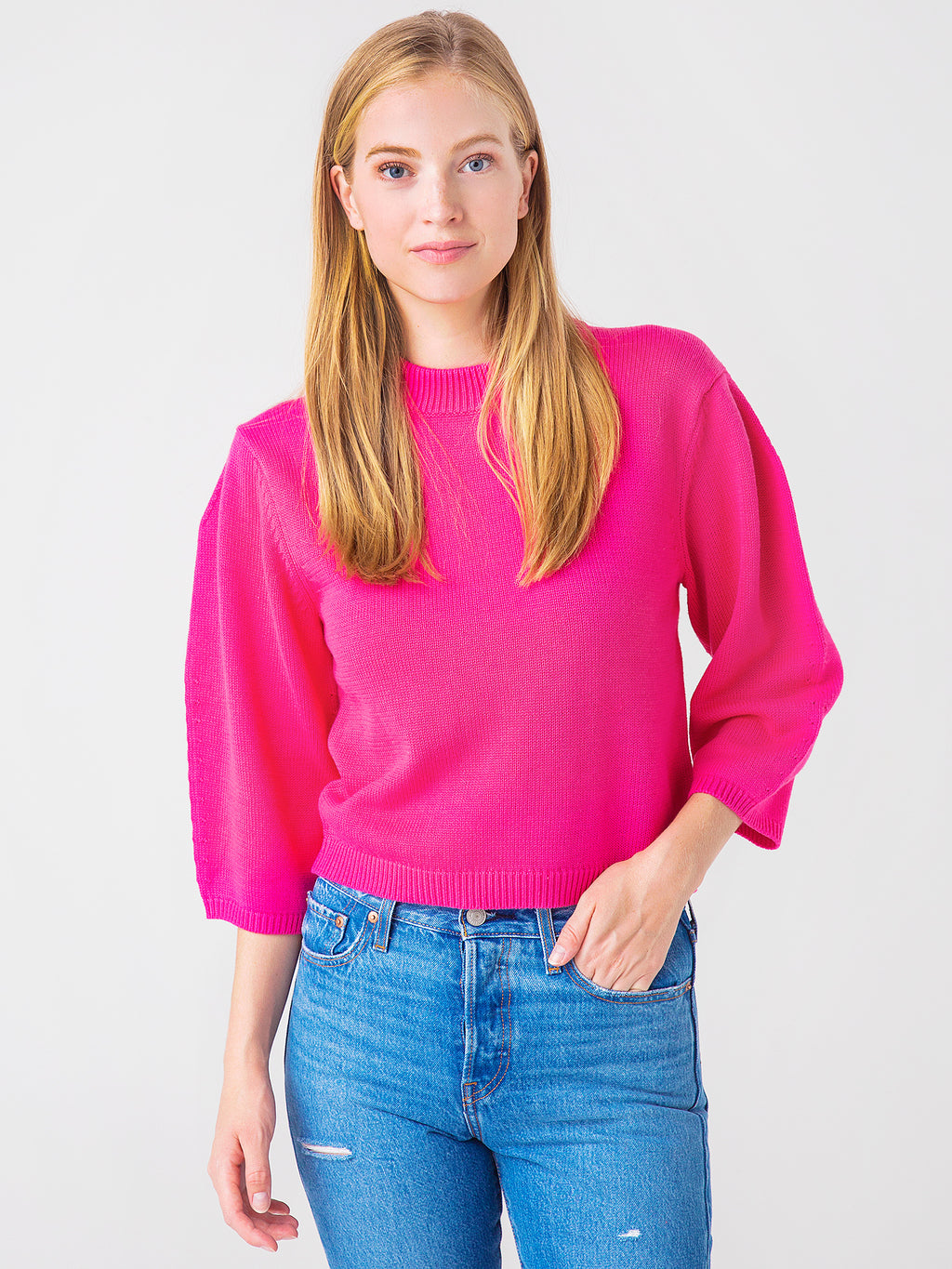525 Women's Cropped Volume Sleeve Top - Saint Bernard