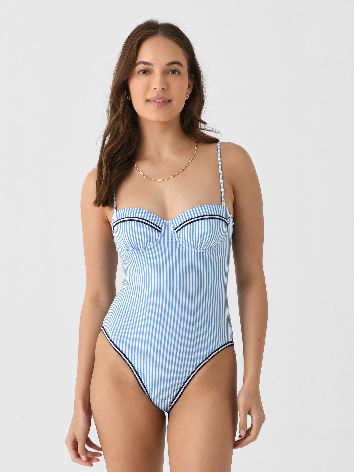 Solid + Striped Women's Alma Seersucker One-Piece Swimsuit - Saint Bernard