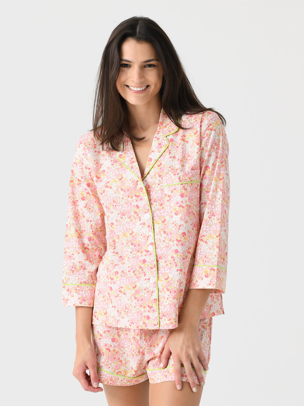 Lenora Women's Classic Cotton Short Pajama Set - Saint Bernard