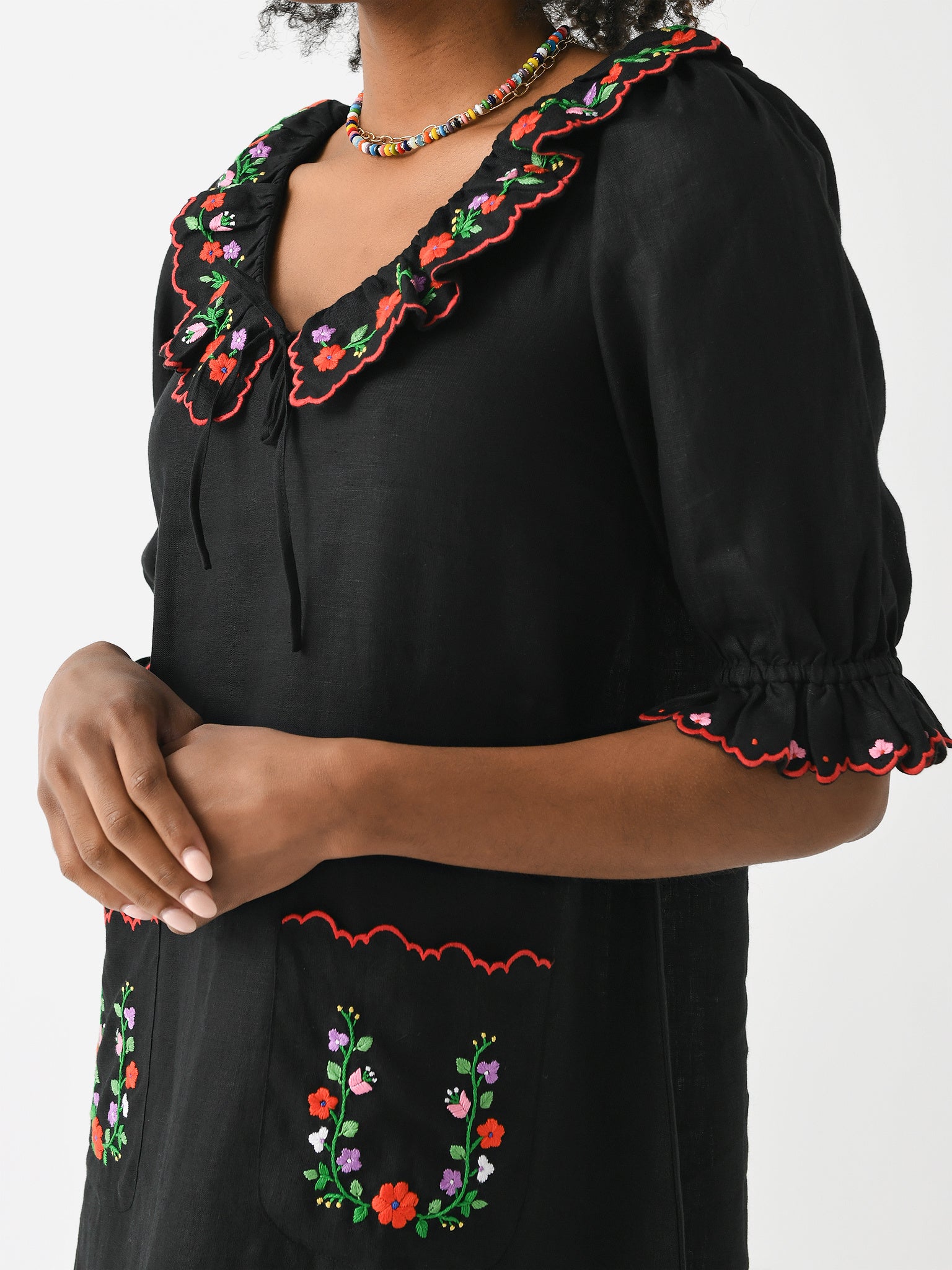 pink city prints ava dress The Ava dress a much-loved favourite crafted from rich cotton linen and embroidered by hand. A work of art in a dress