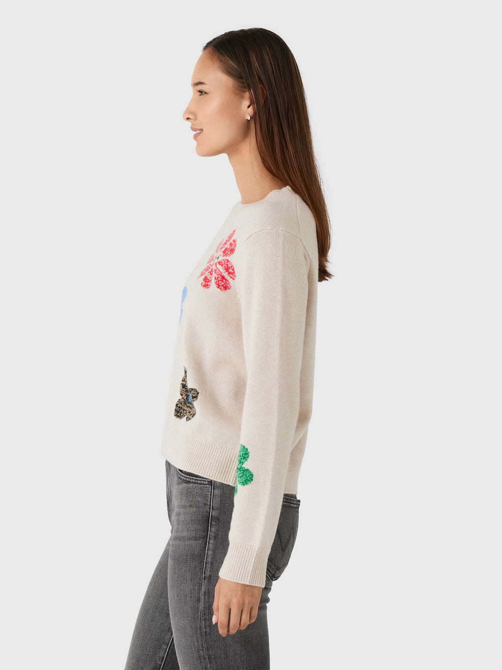 Jumper 1234 Women's Twisted Floral Crew Sweater - Saint Bernard