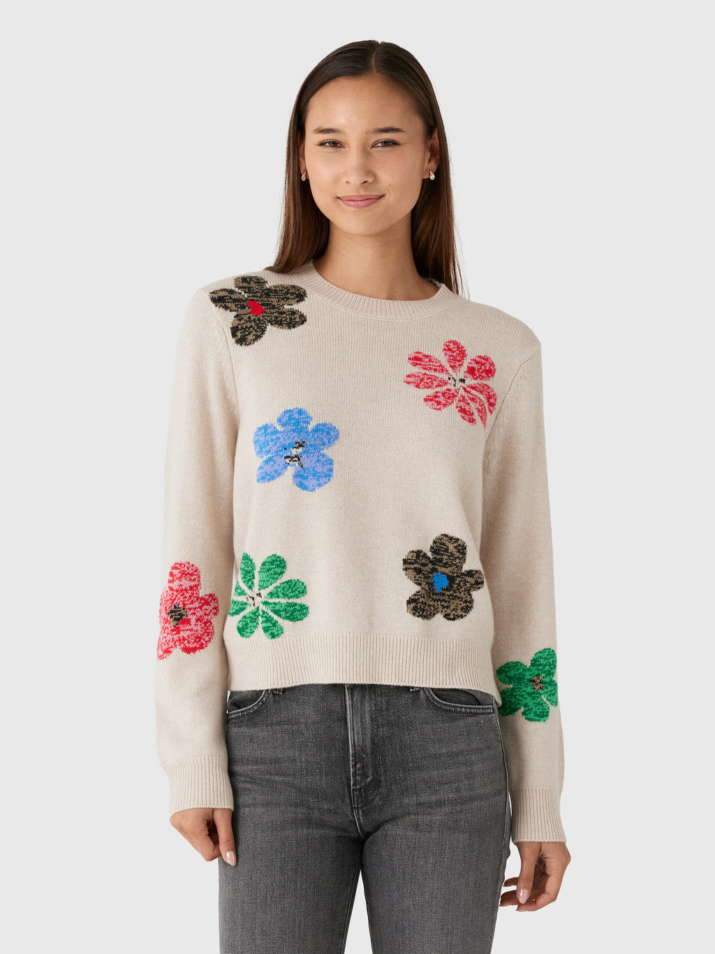 Jumper 1234 Women's Twisted Floral Crew Sweater - Saint Bernard