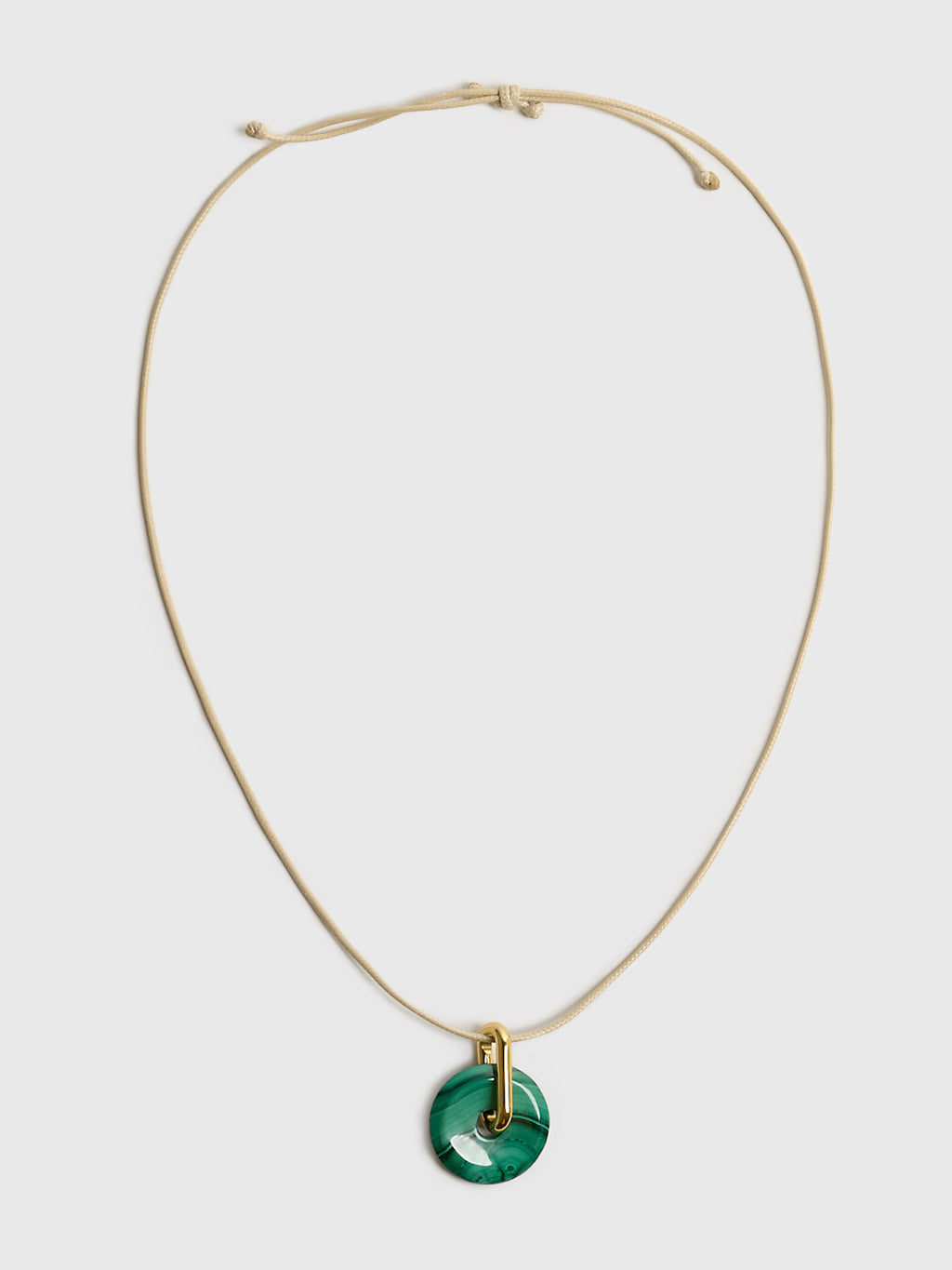 Timeless Pearly Malachite Disc Necklace